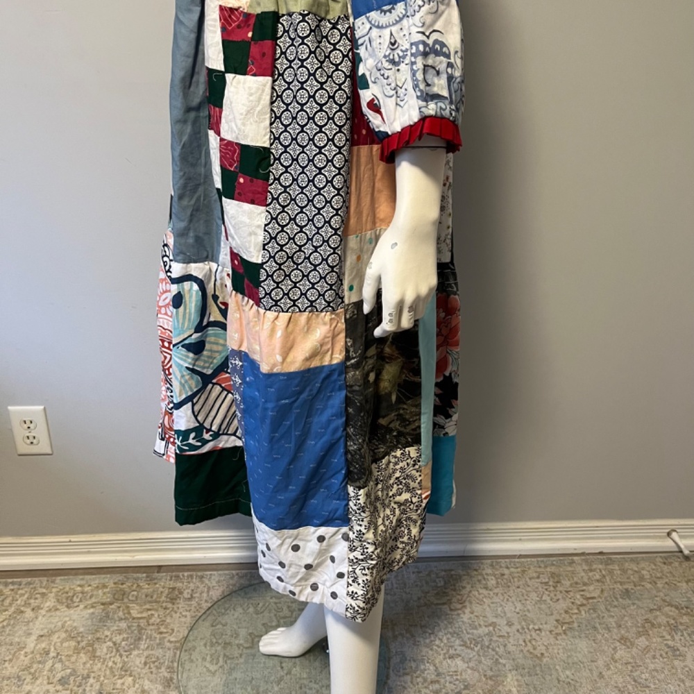 Hand Crafted Patchwork Dress - Multicolor - image 4